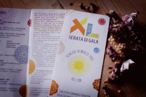 Serata di Gala XL - Bergamo Danza - Programma di sala - dettaglio copertina e interno - Memory Slash Vision studios