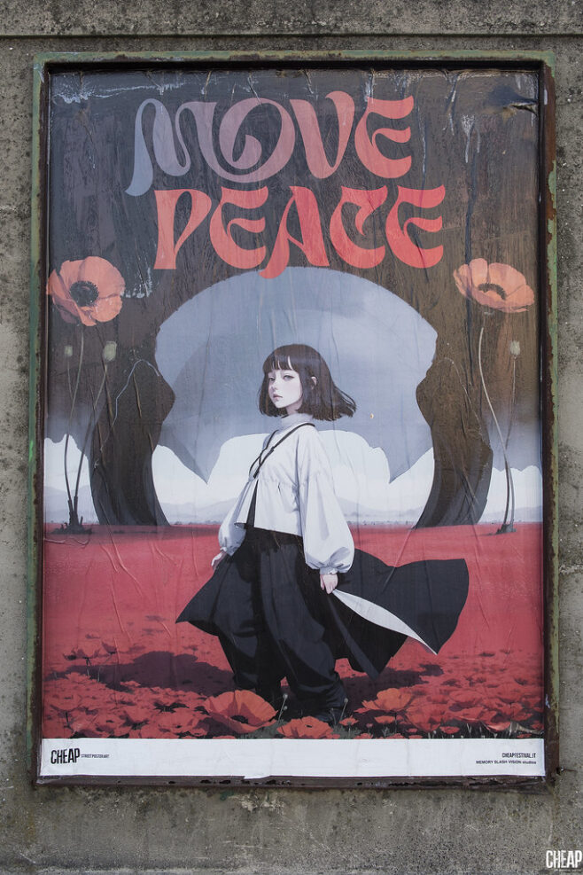 Manifesto MEMORY SLASH VISION studios - CHEAP FESTIVAL - F*CK WAR 2024 - PH Michele Lapini - Bologna | Italia | Settembre 2024